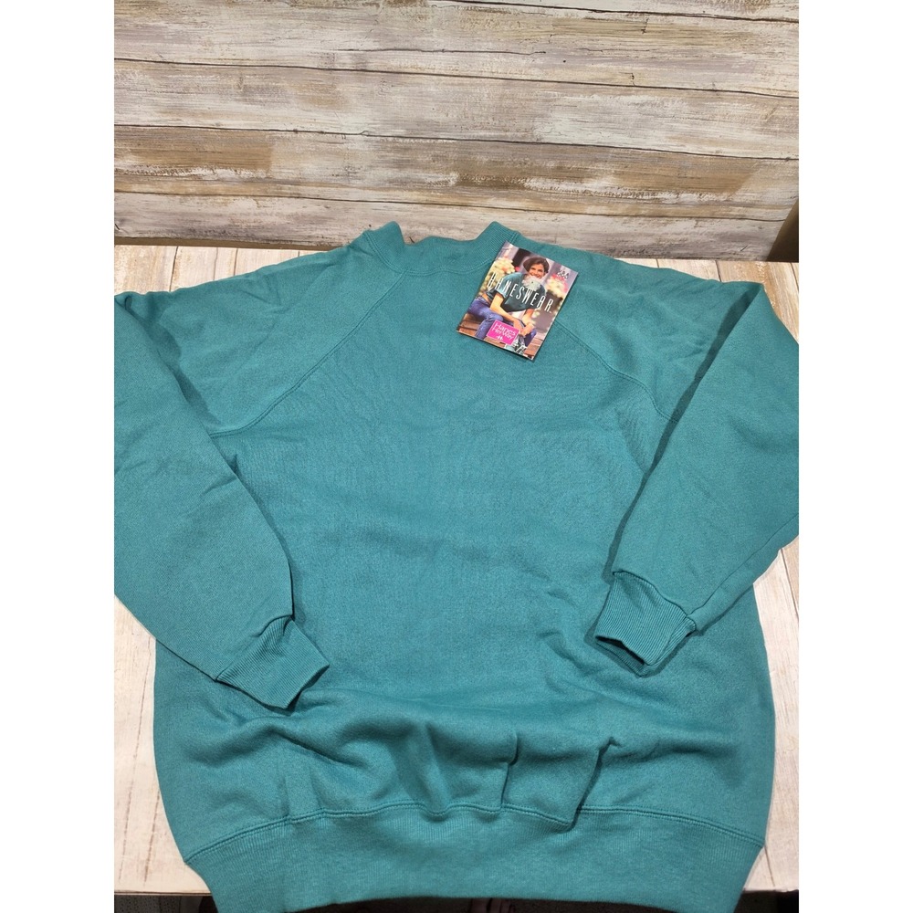 Vintage Hanes Her Way Sweatshirt Medium Sage Green 90s Deadstock Olympic 1996
